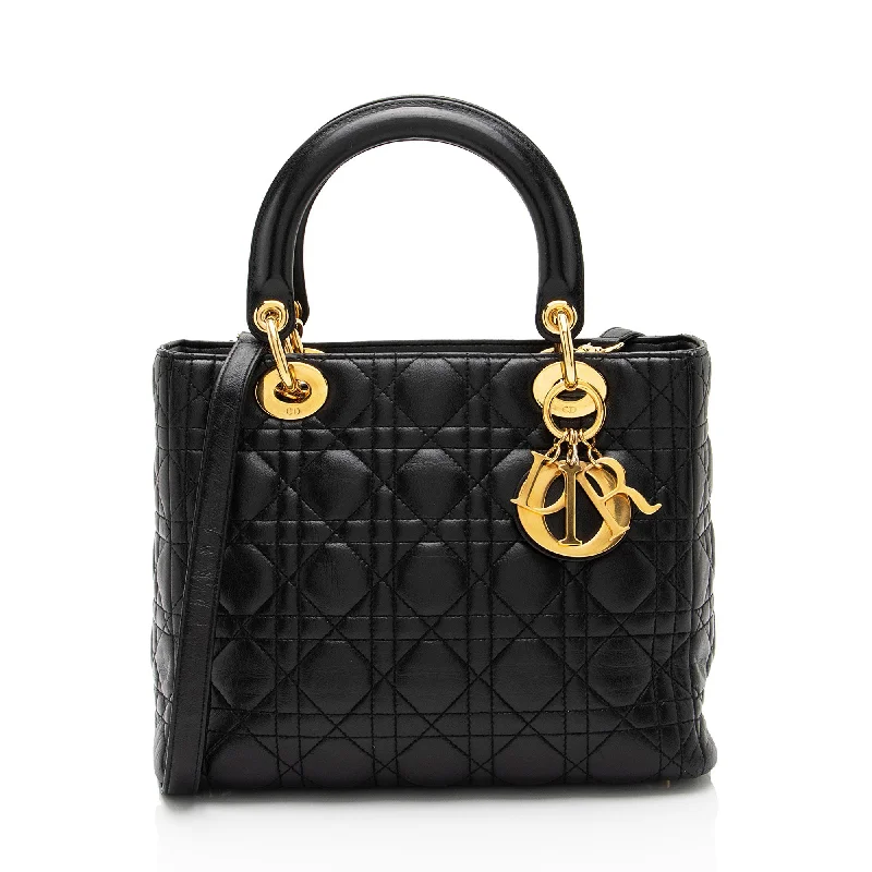 Dior Lambskin Lady Dior Medium Tote (SHF-aNlTPc)