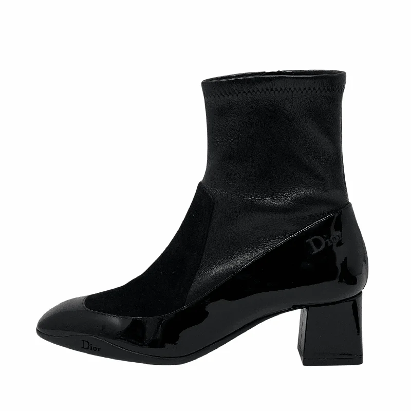 Dior Black Stretch Ankle Boots 36.5