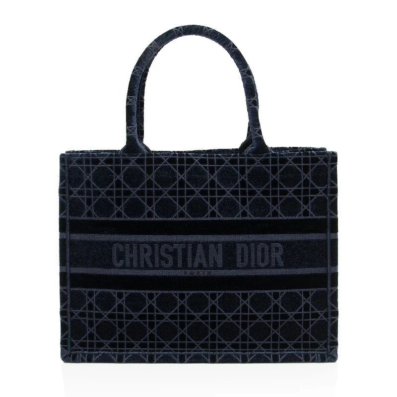 Dior Velvet Cannage Medium Book Tote (SHF-4XXPop)