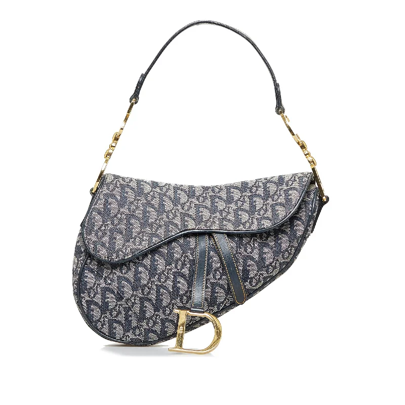 Dior Saddle Bag Blue Oblique Canvas