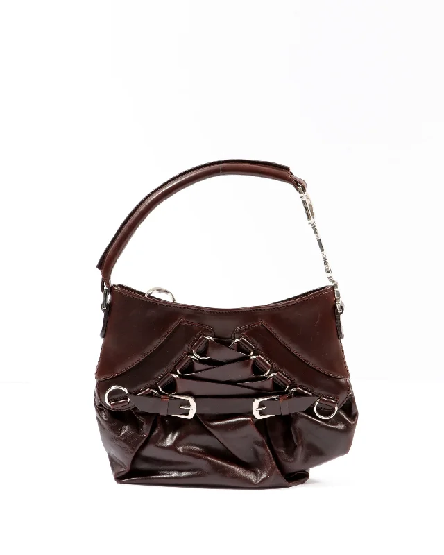 Dior Brown Leather Corset Shoulder Bag